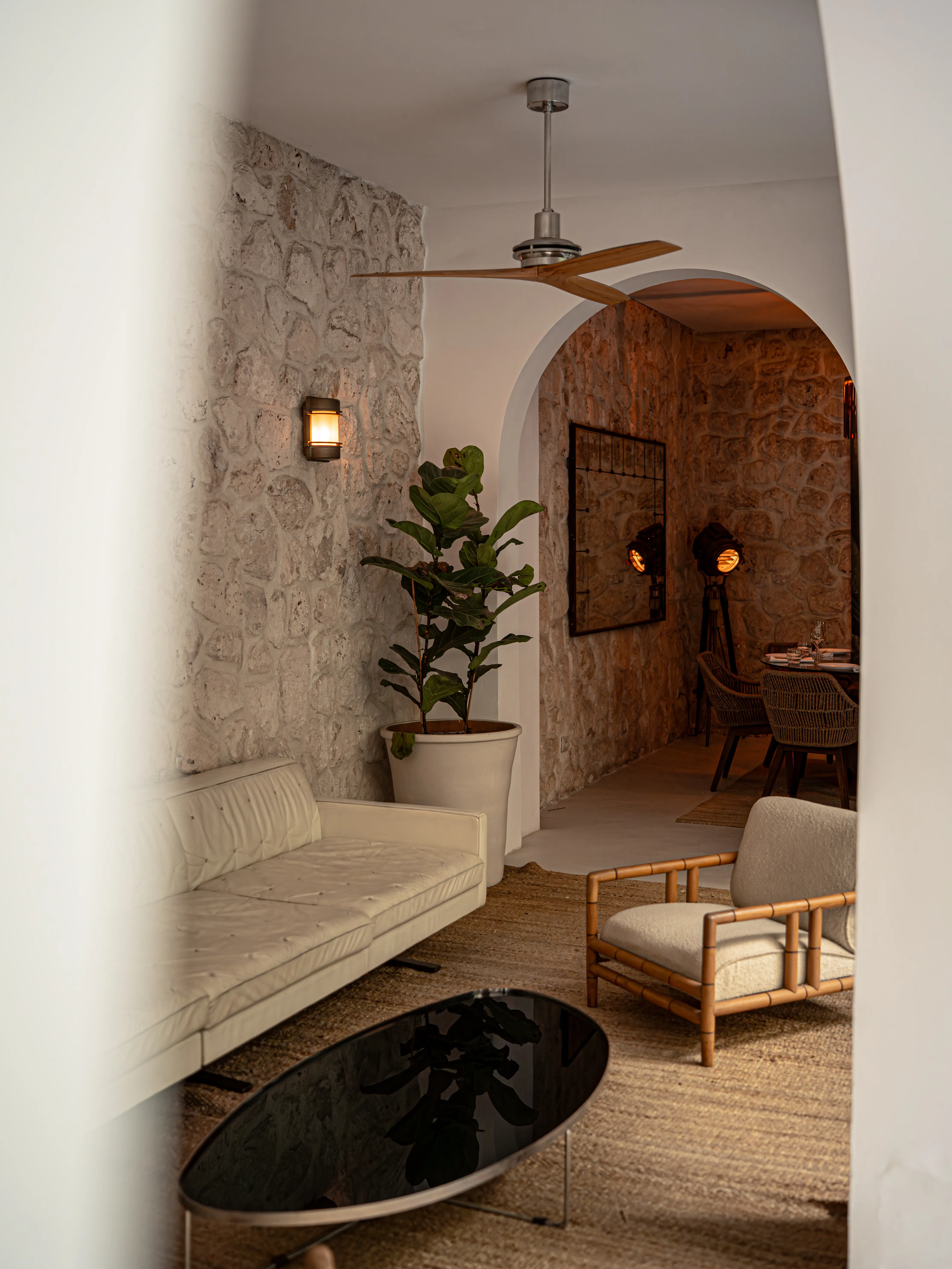 Elegant seating corner in the riad, ideal for quiet reading or intimate conversation in a peaceful environment