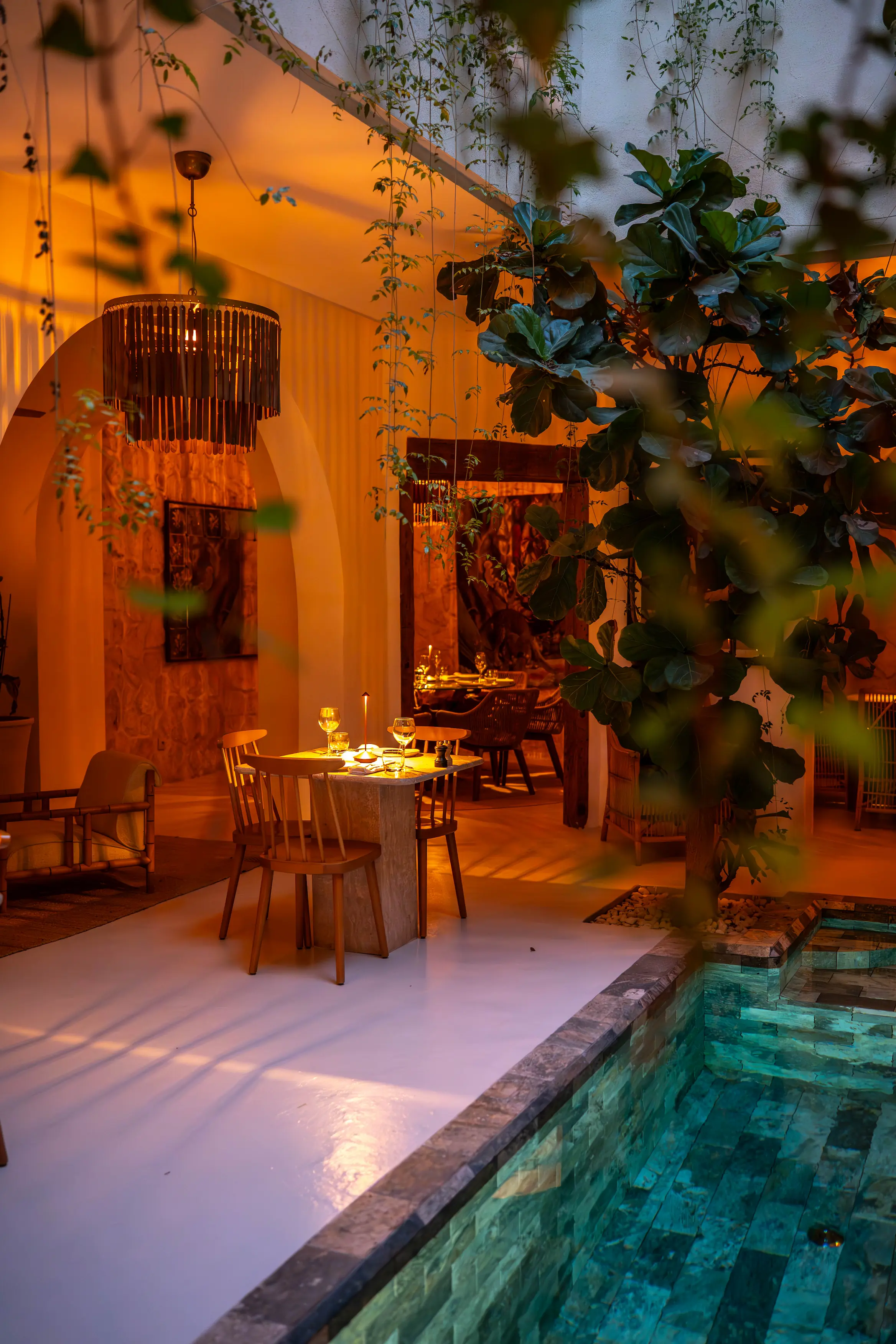 Elegant interior courtyard and patio of Pure House Marrakech riad